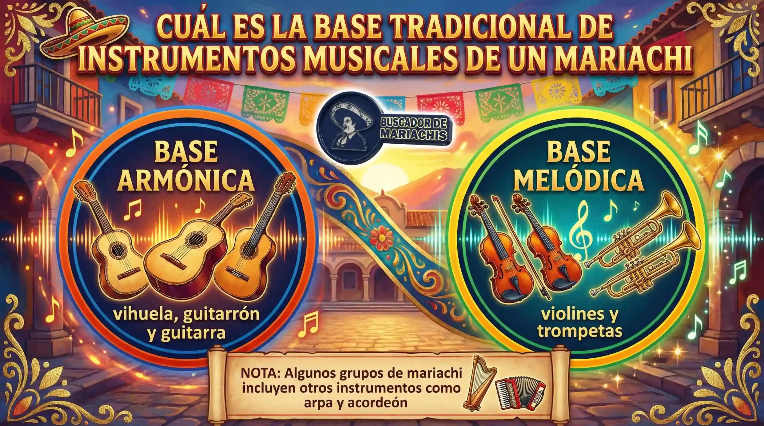 Cuál es la base instrumental de un grupo de Mariachi Qué instrumentos porta un mariachi